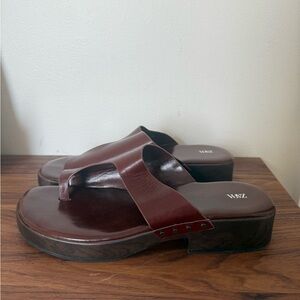Brown leather sandals